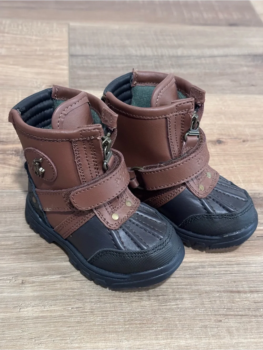 Polo by Ralph Lauren Conquered Hi Brown and Black Baby Boots
